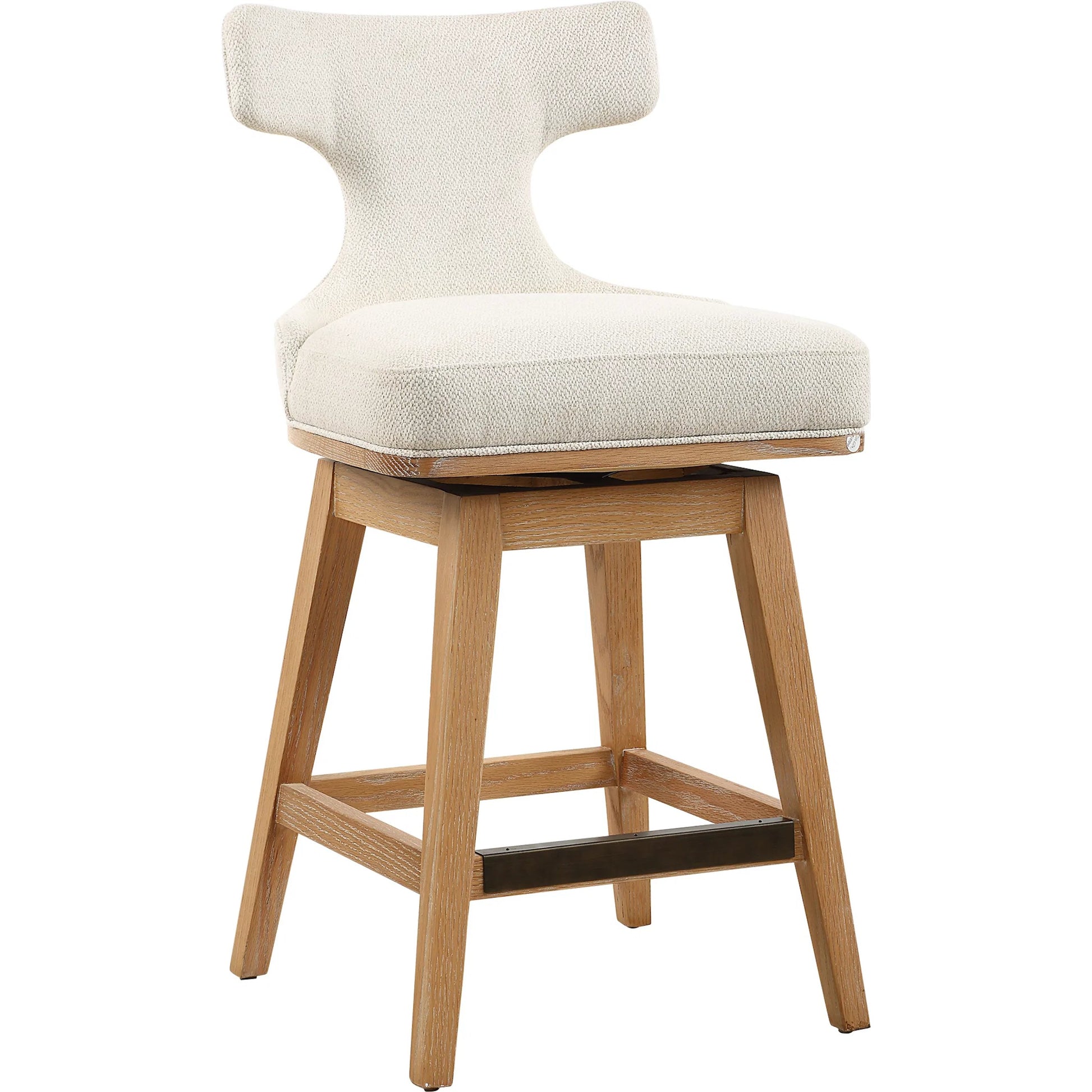 Klismos Counter Stool by Uttermost in bronze. Made from wood, foam, fabric in a transitional style.