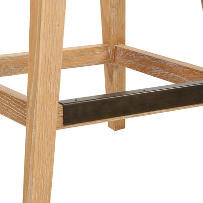 Klismos Counter Stool by Uttermost in bronze. Made from wood, foam, fabric in a transitional style.
