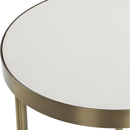 Aragon Nesting Tables by Uttermost in brass. Made from metal, mdf, pu leather in a unique style.