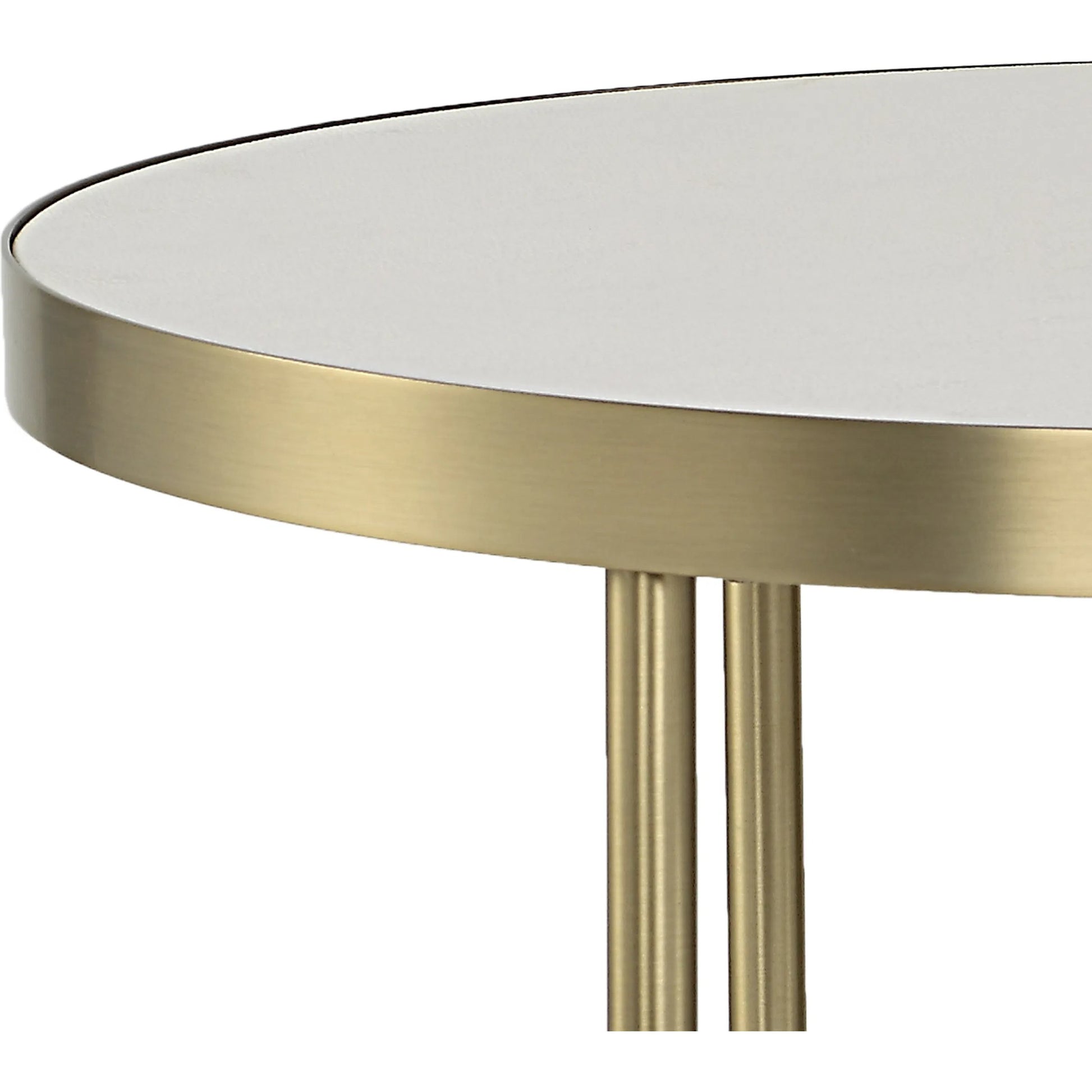 Aragon Nesting Tables by Uttermost in brass. Made from metal, mdf, pu leather in a unique style.