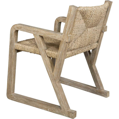 Chatham Seagrass Dining Chair by Uttermost in wood. Made from wanggo wood with seagrass weaving in a transitional style.