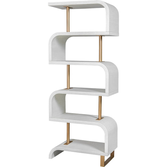 Bia Etagere by Uttermost. Made from mdf veneer mahogani with metal post in a unique style.