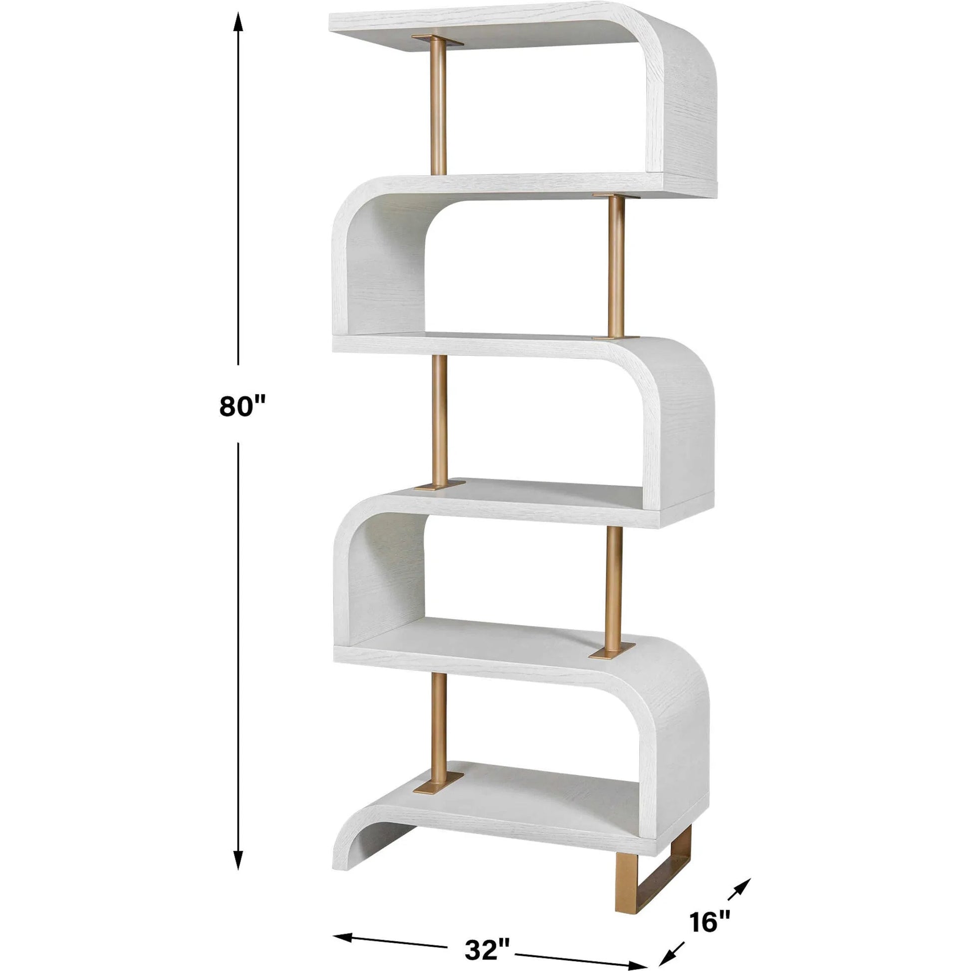 Bia Etagere by Uttermost. Made from mdf veneer mahogani with metal post in a modern style.
