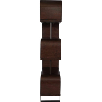 Bia Etagere by Uttermost. Made from mdf veneer mahogani with metal post in a modern style.