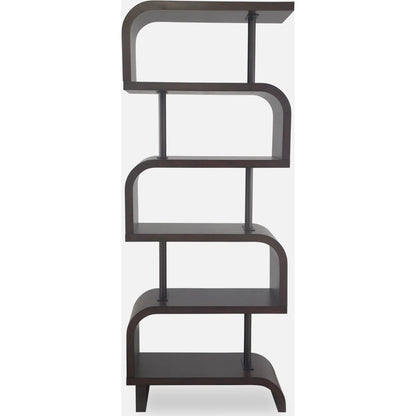 Bia Etagere by Uttermost. Made from mdf veneer mahogani with metal post in a modern style.