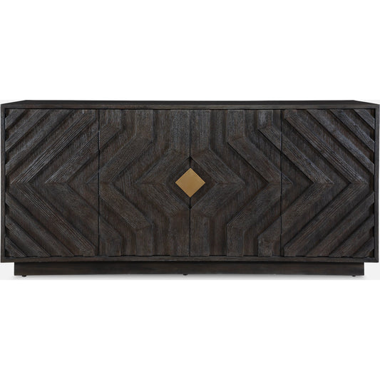 Faulkner 4-Door Cabinet by Uttermost in gold. Made from mdf veneer oak, oak wood in a unique style.