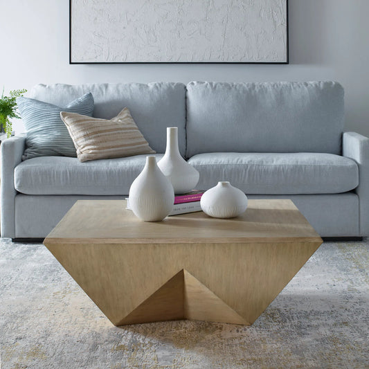 Collins Modern Light Coffee Table by Uttermost in gray. Made from mdf veneer mango, mango wood in a unique style.