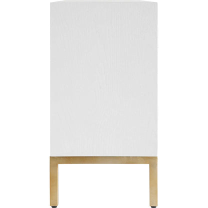 Aiken 2 Door Cabinet by Uttermost in brass. Made from red oak, fir, mdf, iron in a modern style.