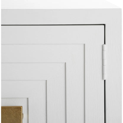 Aiken 2 Door Cabinet by Uttermost in brass. Made from red oak, fir, mdf, iron in a modern style.