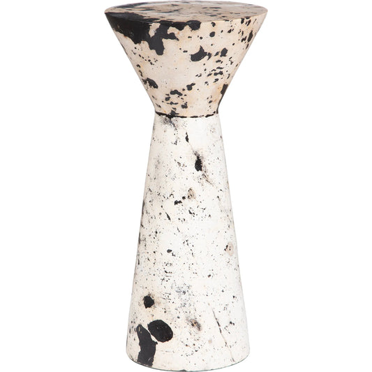 Lenora Drink Table by Uttermost in black. Made from lime stone, resin in a unique style.