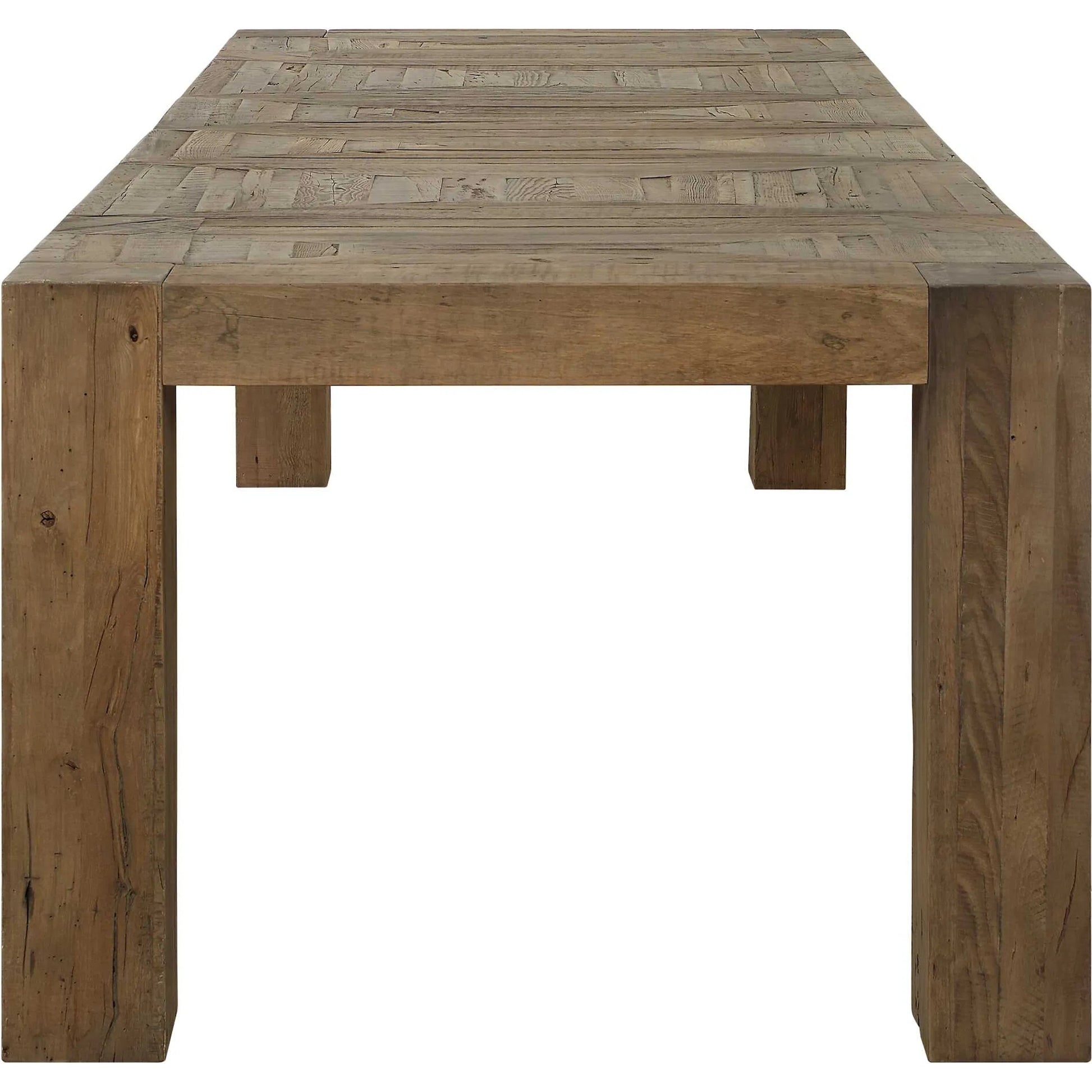 Aldan Reclaimed Dining Table by Uttermost in oak. Made from reclaimed oak, plywood in a transitional style.