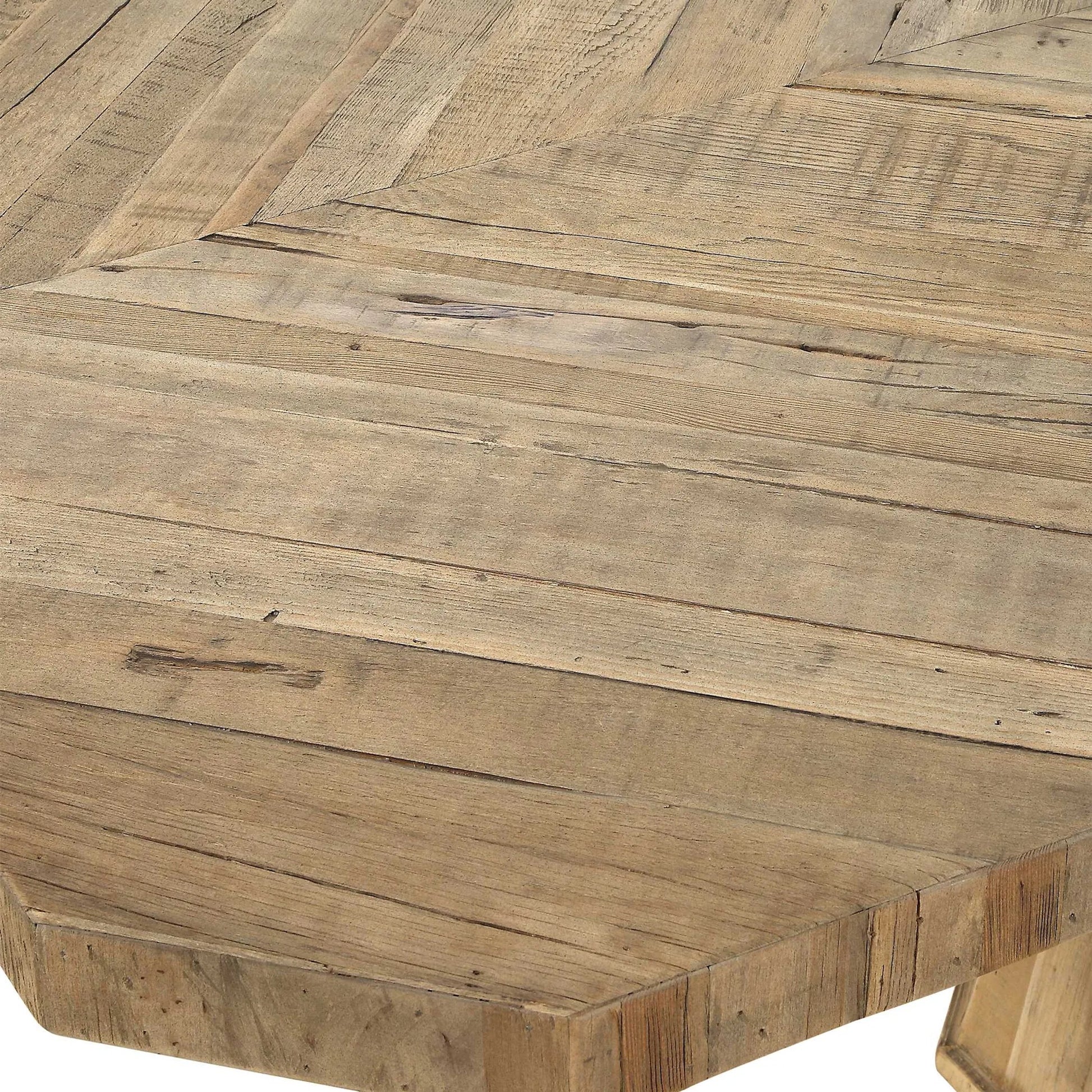 Caledon Reclaimed Dining Table by Uttermost in oak. Made from reclaimed oak, plywood in a transitional style.