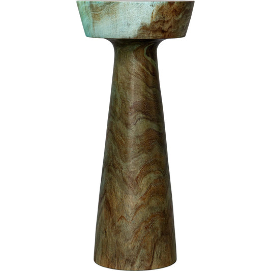 Mano Drink Table by Uttermost in blue. Made from suar wood in a unique style.