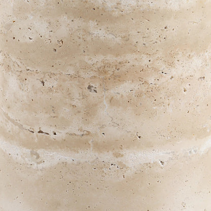 Malya Travertine Accent Table by Uttermost in brass. Made from travertine, metal in a unique style.