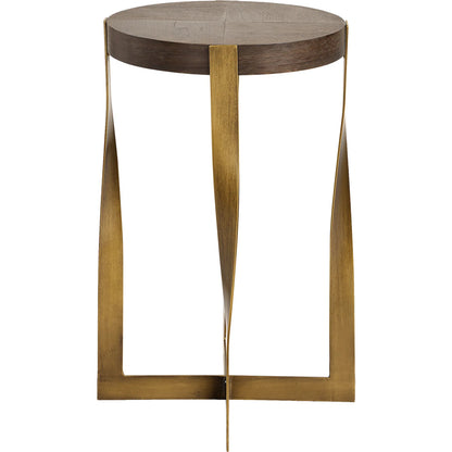 Drew Accent Table by Uttermost in dark chocolate, brass. Made from metal, mdf, walnut veneer in a modern style.