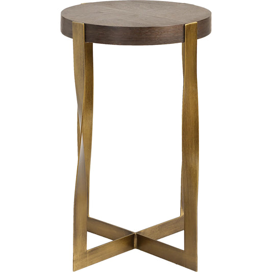 Drew Accent Table by Uttermost in dark chocolate, brass. Made from metal, mdf, walnut veneer in a unique style.