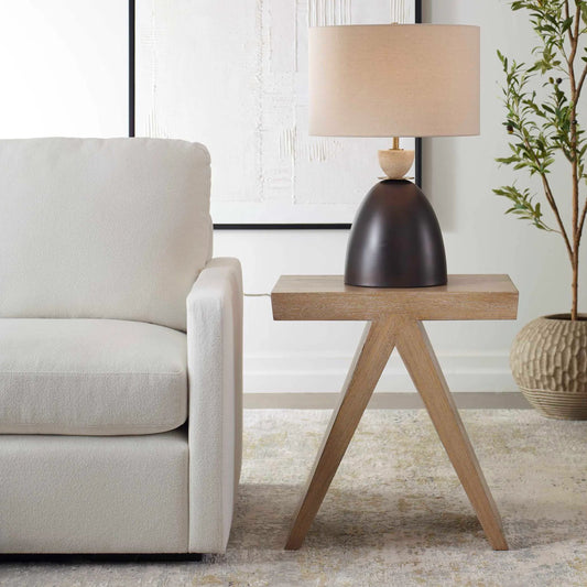 Pruitt Modern Accent Table by Uttermost in natural. Made from mindi wood, mdf, mindi veneer in a unique style.
