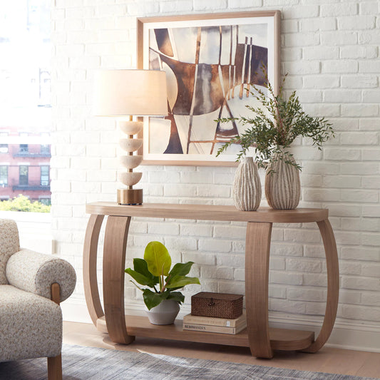 Adona Console Table by Uttermost in wood. Made from mindi wood, mdf mindi veneer in a unique style.