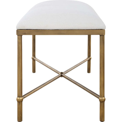 Avenham Bench by Uttermost in satin black. Made from foam, fabric, mdf, iron in a coastal style.