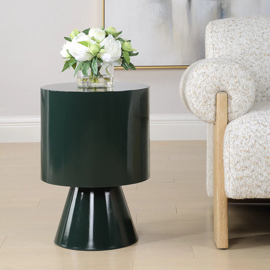 Denison Accent Table by Uttermost in forest green. Made from mdf in a unique style.