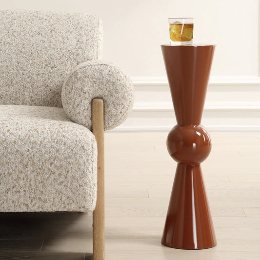 Hepler Gloss Terracotta Drink Table by Uttermost in terracotta. Made from mdf in a unique style.