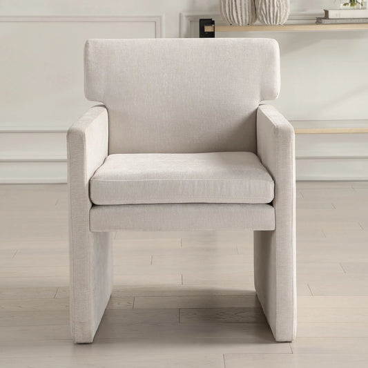 Colette Dining Chair by Uttermost in ivory. Made from plywood, hardwood, foam, fabric in a unique style.