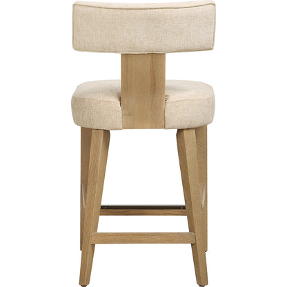 Elysian Counter Stool by Uttermost in dark. Made from oak solid, plywood, foam, fabric in a transitional style.