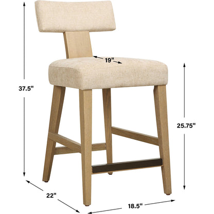 Elysian Counter Stool by Uttermost in dark. Made from oak solid, plywood, foam, fabric in a transitional style.