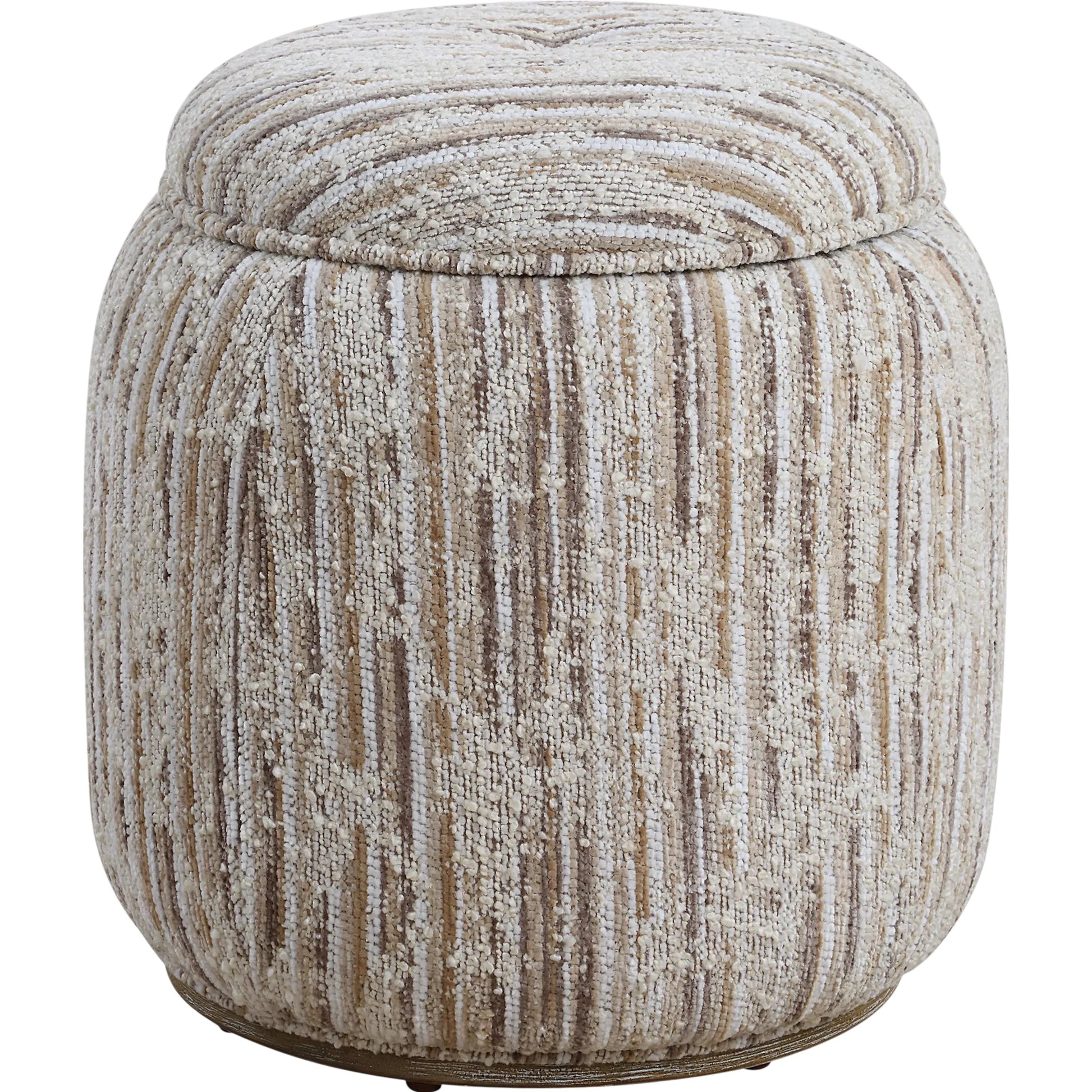 Dialogue Ottoman by Uttermost in brown. Made from plywood, hardwood, fabric, foam in a eclectic & global style.