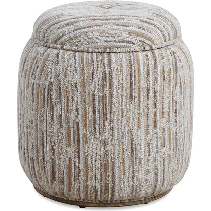 Dialogue Ottoman by Uttermost in brown. Made from plywood, hardwood, fabric, foam in a eclectic & global style.