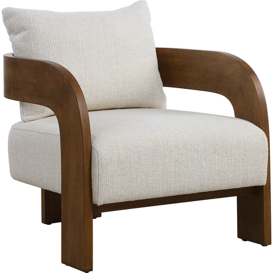 Rowan Accent Chair by Uttermost in walnut. Made from oak solid, plywood, foam, fabric in a unique style.