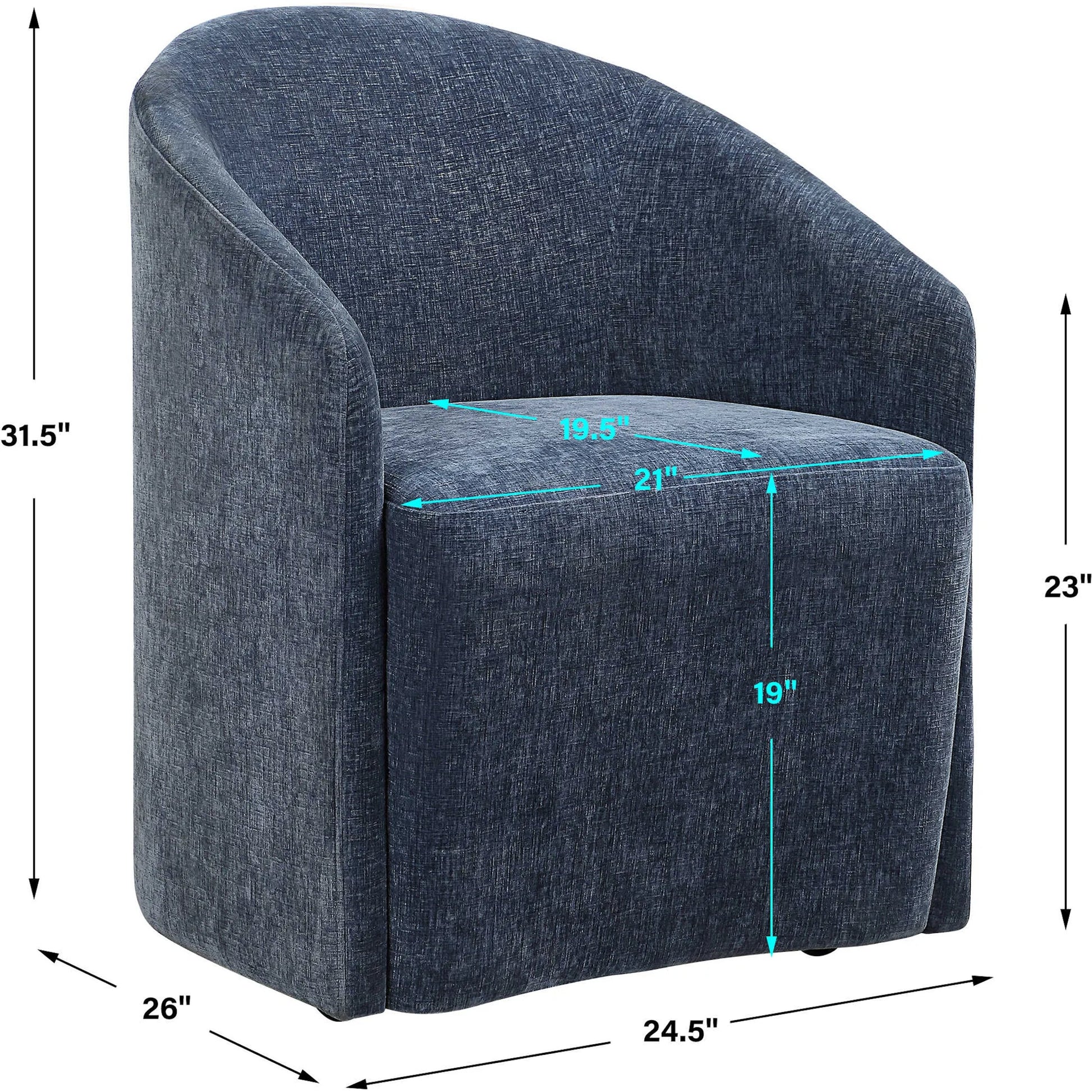 Harbor Dining Chair by Uttermost in blue. Made from solid wood, plywood, foam, fabric in a eclectic & global style.