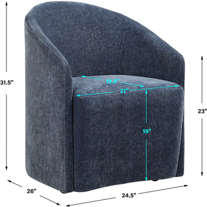 Harbor Dining Chair by Uttermost in blue. Made from solid wood, plywood, foam, fabric in a eclectic & global style.