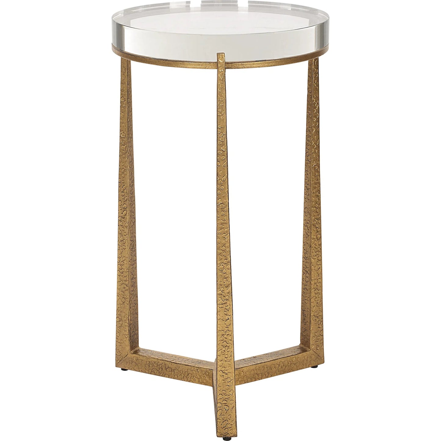 001 SI-2295375 | Primary Silo | Midas Antique Accent Table by Uttermost in gold. Made from iron, crystal in a unique style.