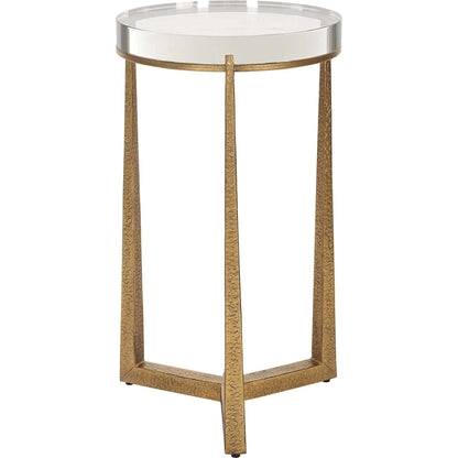Midas Accent Table by Uttermost in gold. Made from iron, crystal in a unique style.