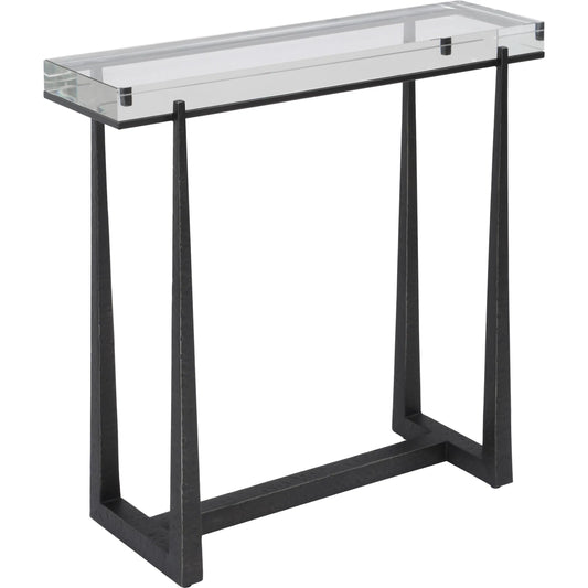 001 SI-2295373 | Primary Silo | Midas Accent Table by Uttermost in dark bronze. Made from iron, crystal in a unique style.