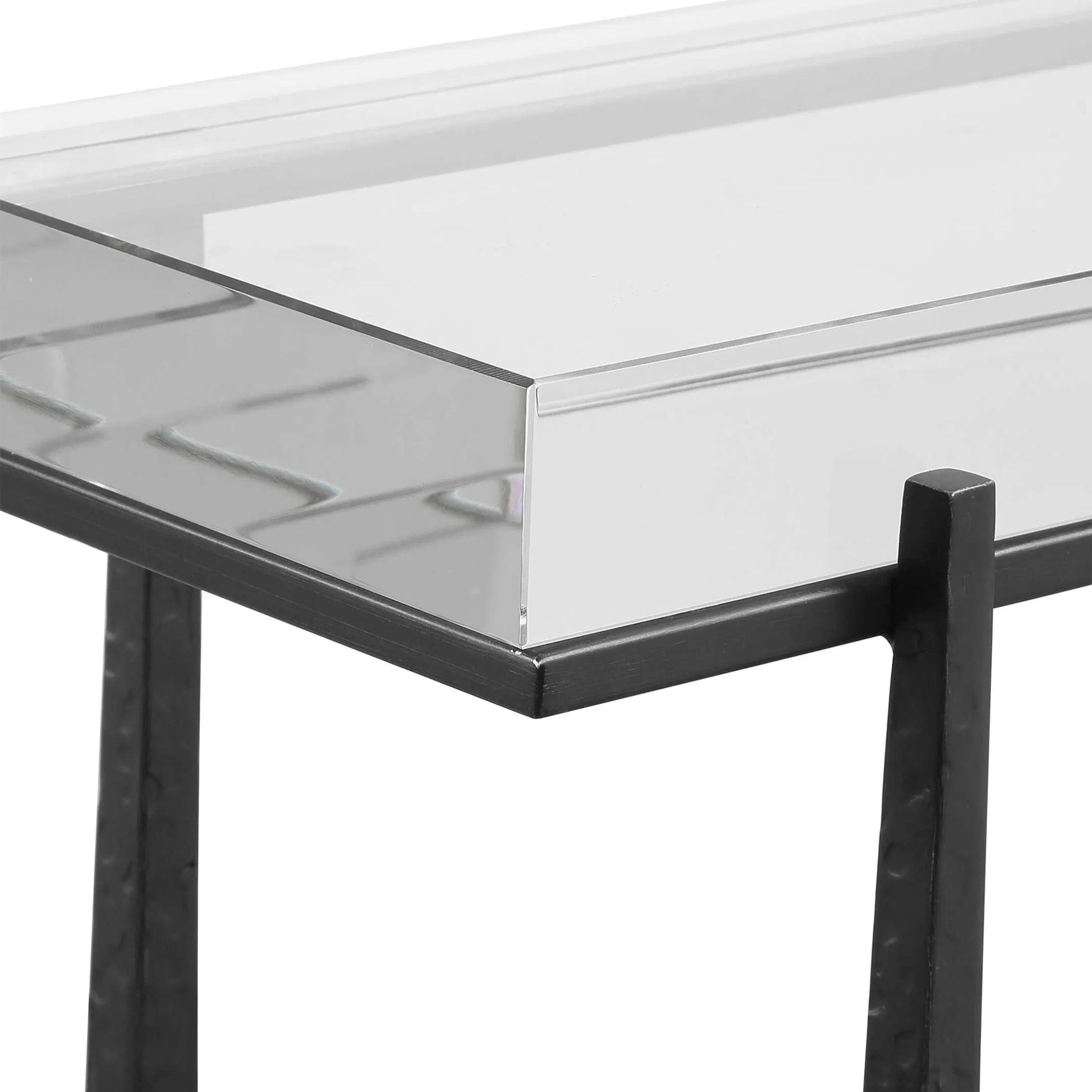 Midas Accent Table by Uttermost in dark bronze. Made from iron, crystal in a unique style.