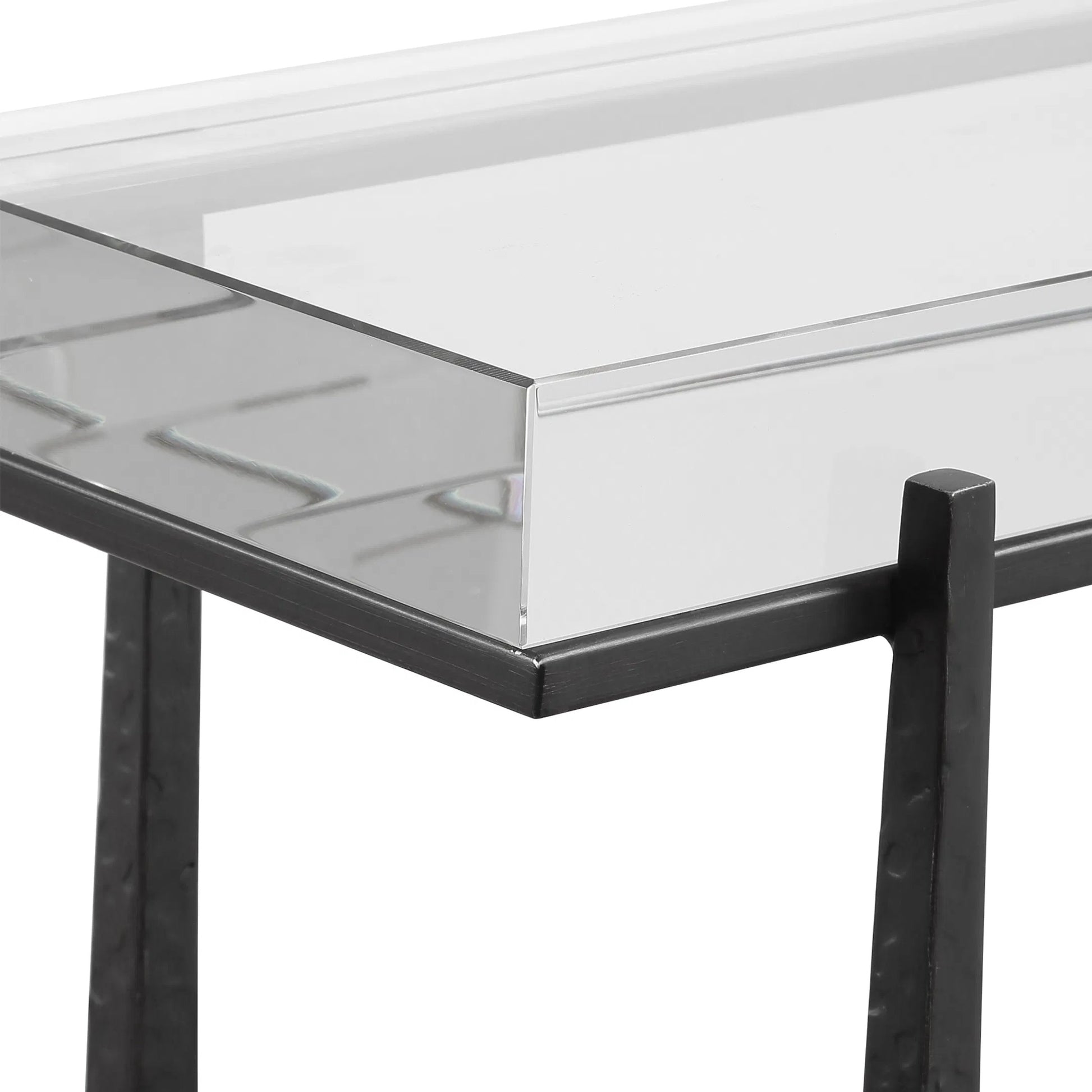 Midas Accent Table by Uttermost in dark bronze. Made from iron, crystal in a unique style.