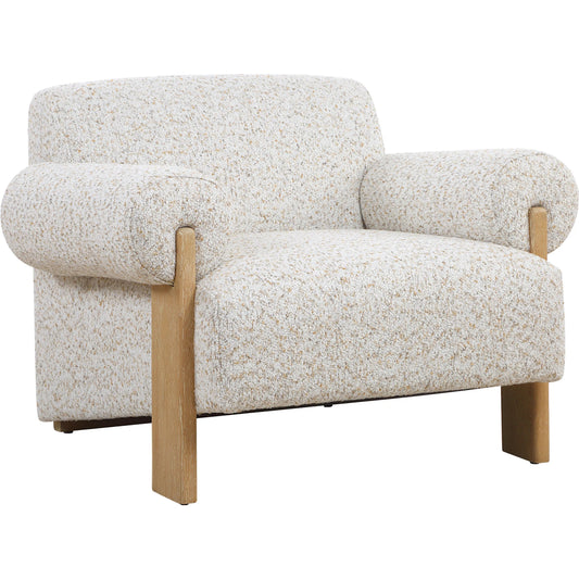 Juncture Upholstered Accent Chair by Uttermost in ivory. Made from oak, fabric, foam, plywood in a unique style.