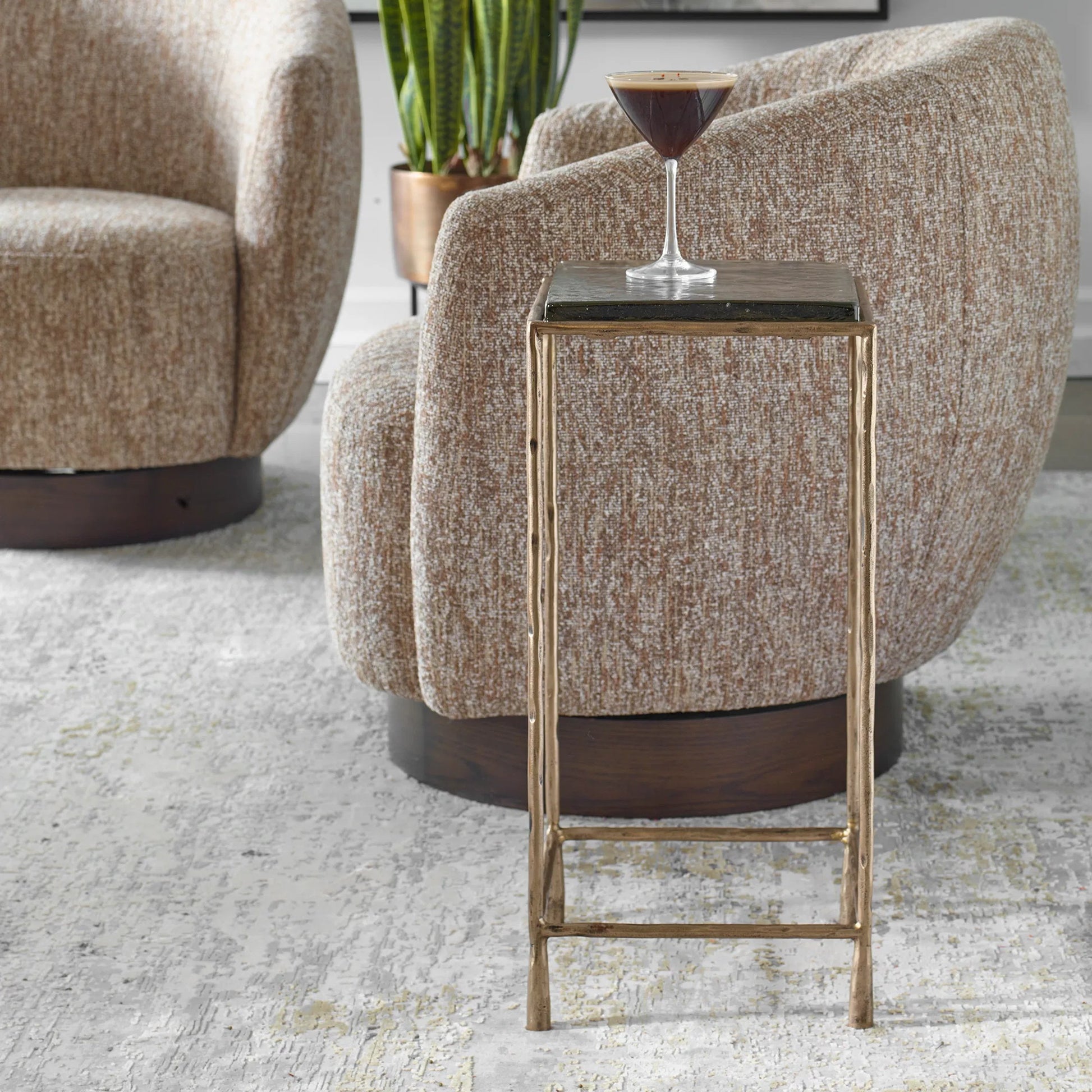 Ovard Accent Table by Uttermost in gold. Made from unique in a modern style.