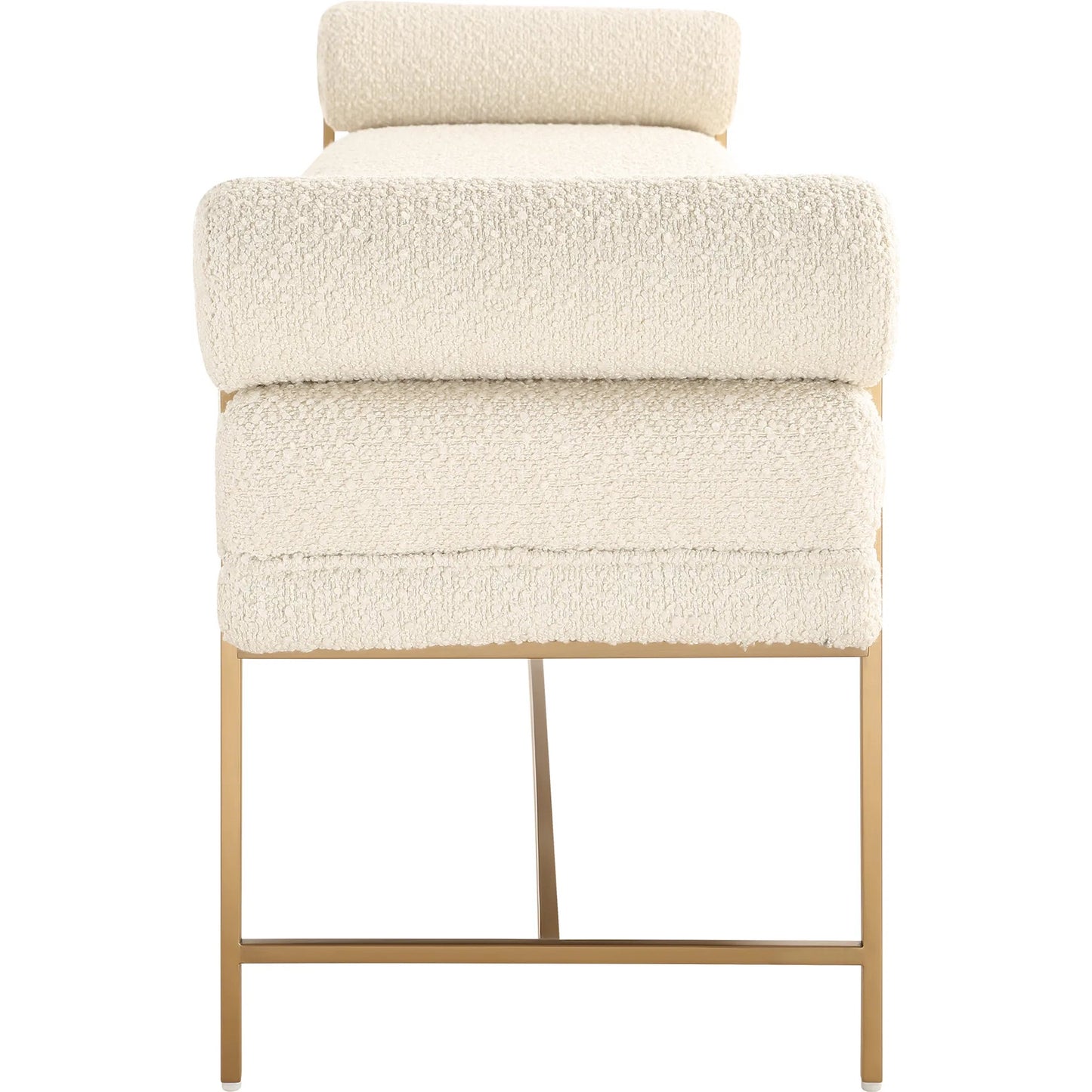 003 SI-2355239 | Additional Silo | Bolster Pearl Bench by Uttermost in brass. Made from stainless steel, plywood, fabric, foam in a unique style.