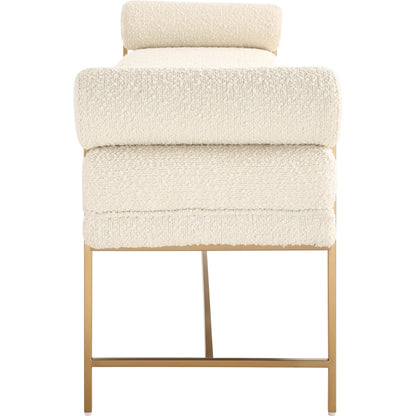 Bolster Pearl Bench by Uttermost in brass. Made from stainless steel, plywood, fabric, foam in a unique style.
