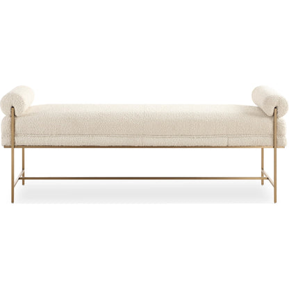 Bolster Pearl Bench by Uttermost in brass. Made from stainless steel, plywood, fabric, foam in a unique style.