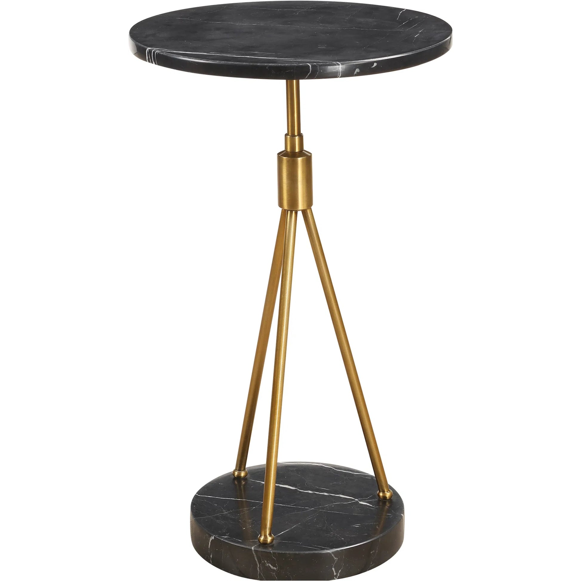 Rosston Accent Table by Uttermost in brass. Made from iron, marble in a modern style.