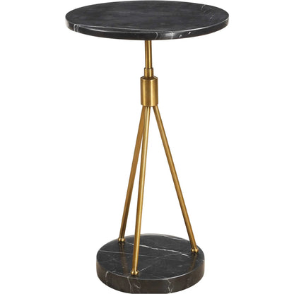 Rosston Accent Table by Uttermost in brass. Made from iron, marble in a modern style.