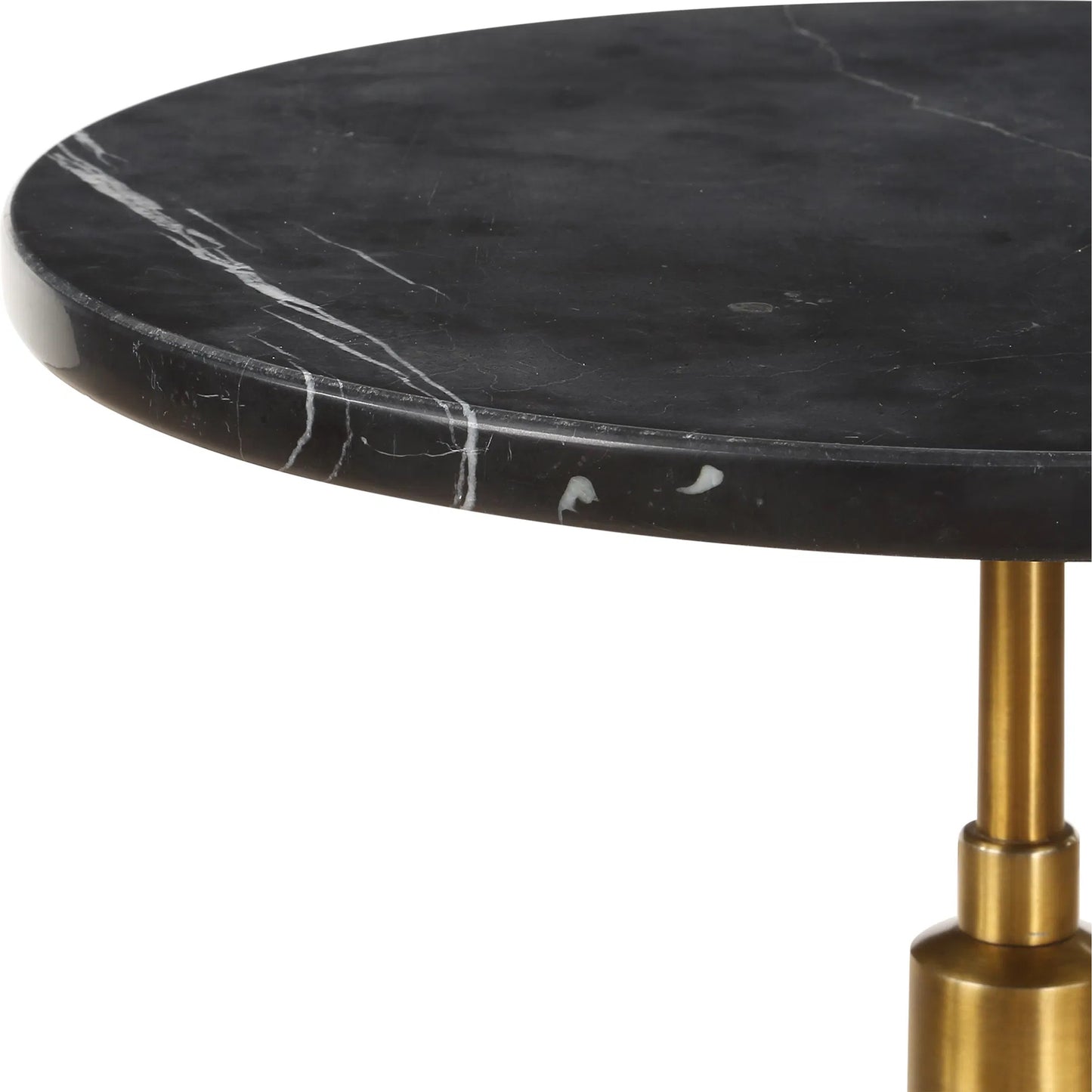 003 SI-2295361 | Closeup | Rosston Accent Table by Uttermost in brass. Made from iron, marble in a modern style.