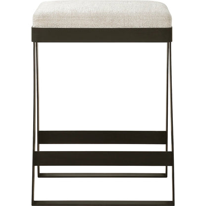 Hover Counter Stool by Uttermost in iron. Made from metal, mdf, foam, fabric in a unique style.