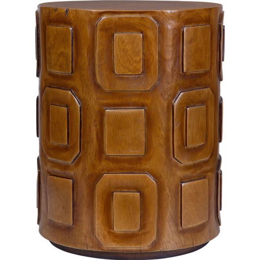Alson Geometric Accent Table by Uttermost in wood. Made from suar wood in a unique style.