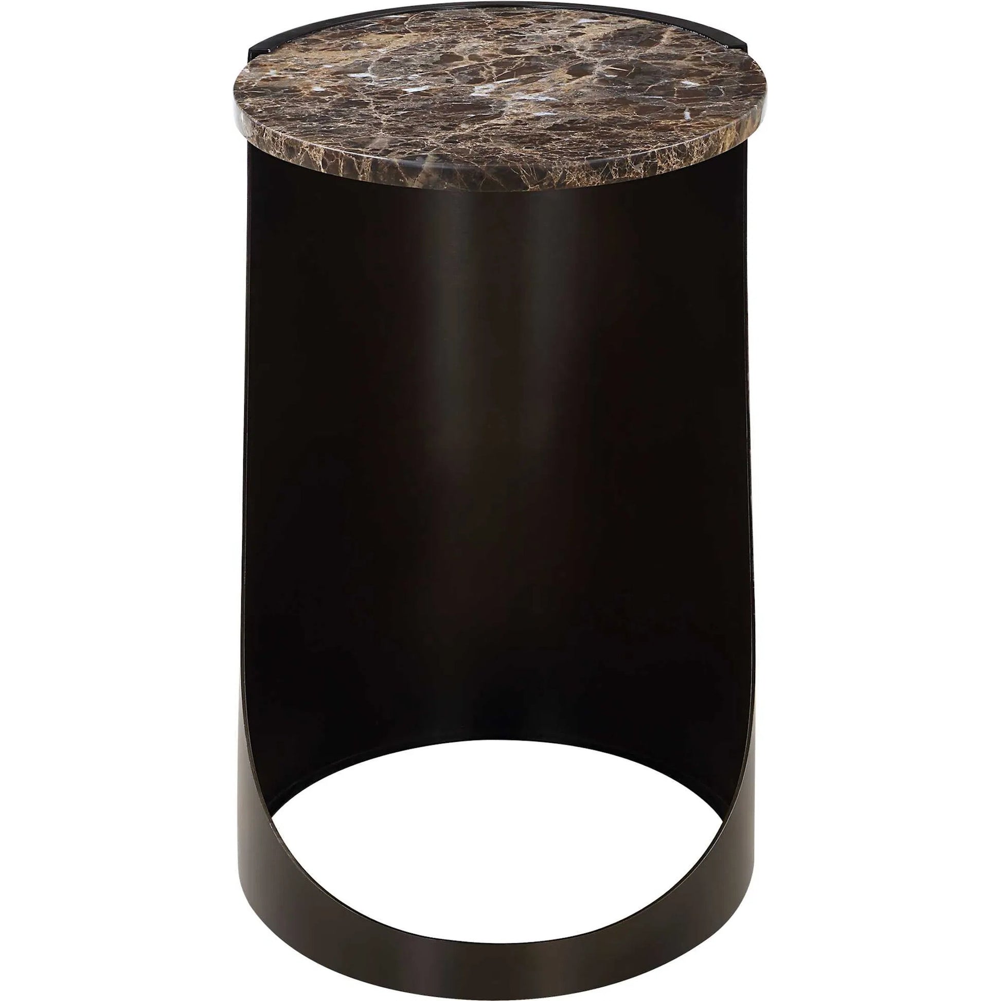 Welling Modern Side Table by Uttermost in black. Made from metal, marble in a unique style.