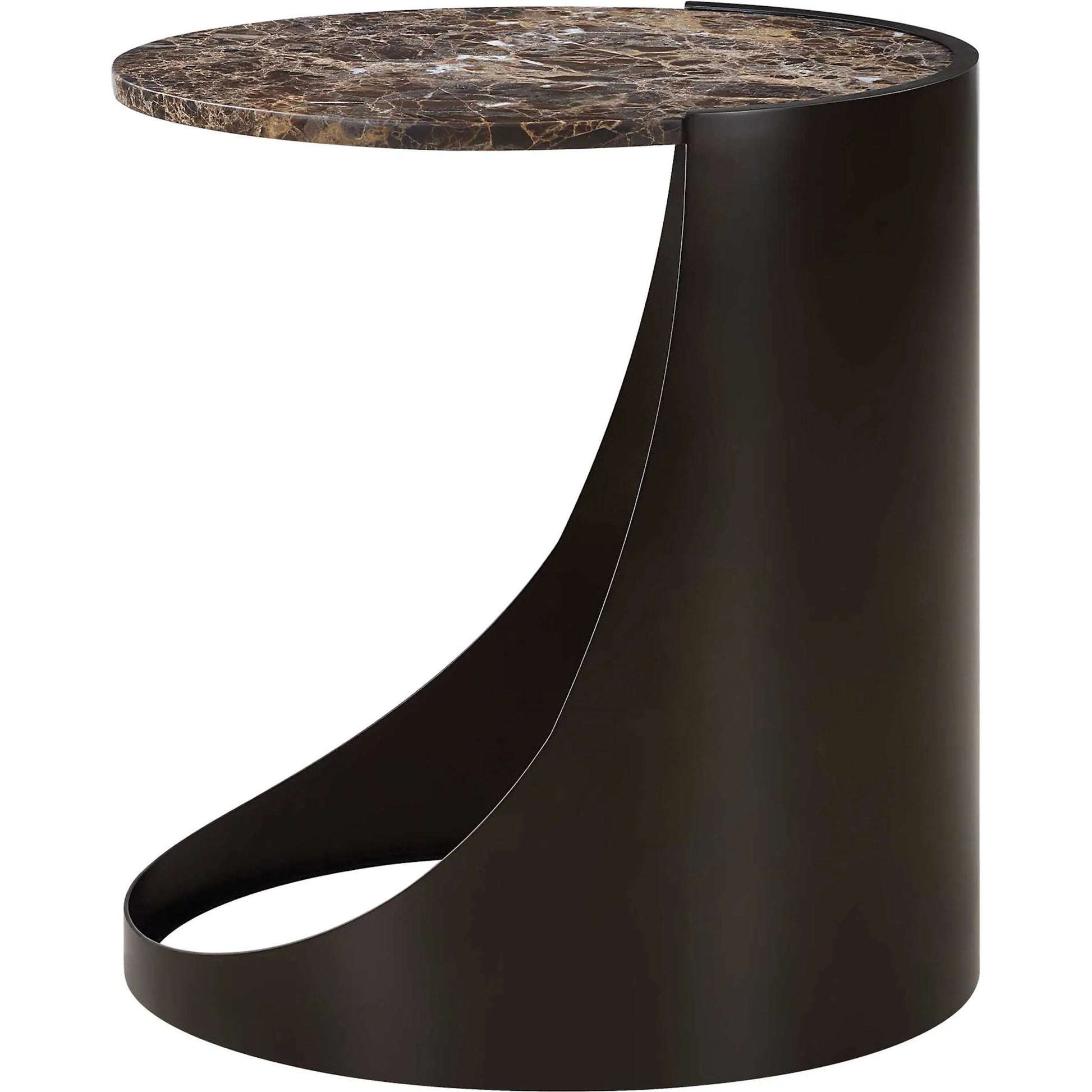Welling Modern Side Table by Uttermost in black. Made from metal, marble in a unique style.
